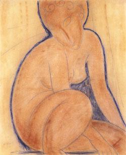 Amedeo Modigliani Crouched Nude Sweden oil painting art